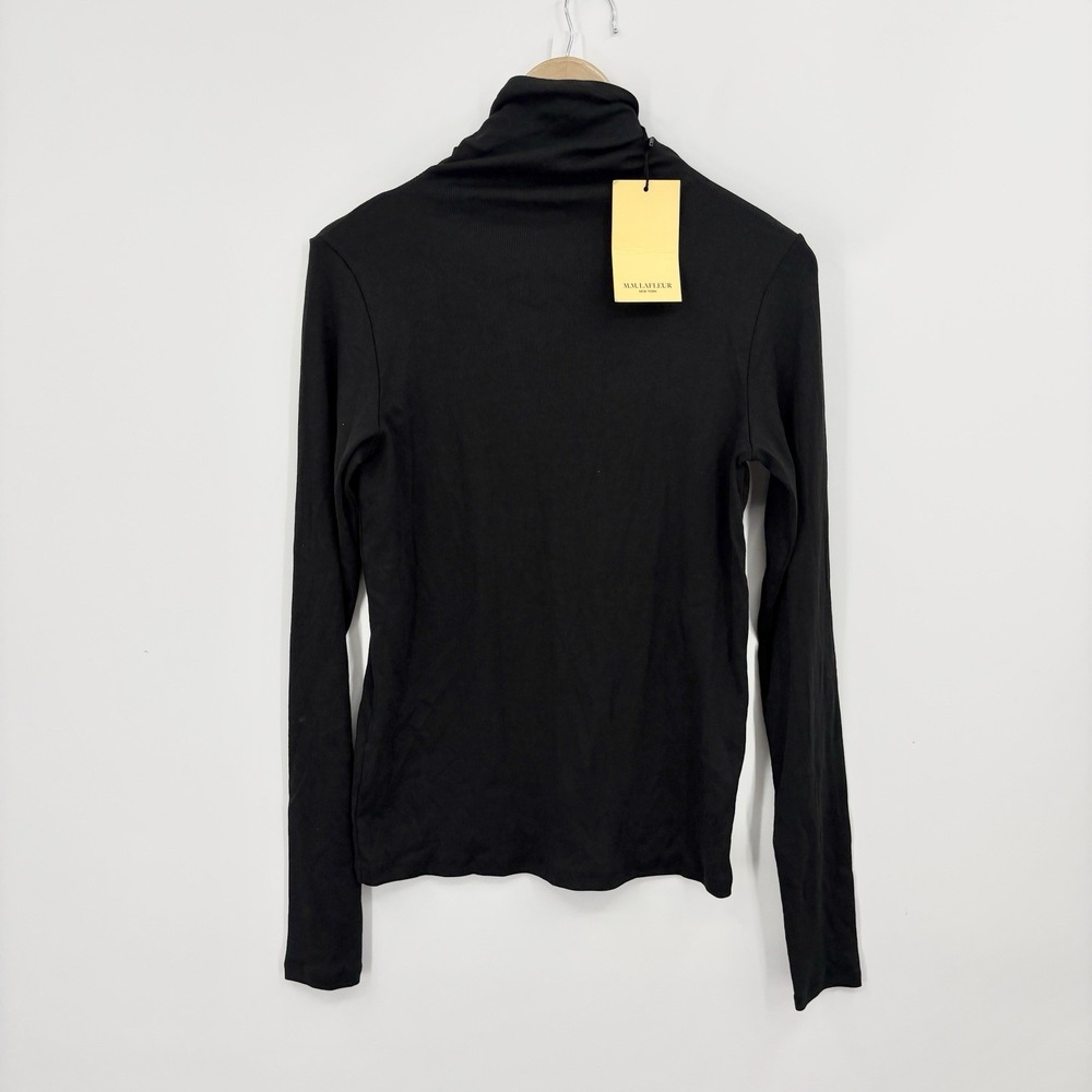 MM LaFleur Axam Turtleneck Top Large Ribbed Pima Cotton Minimalist Capsule Luxe
